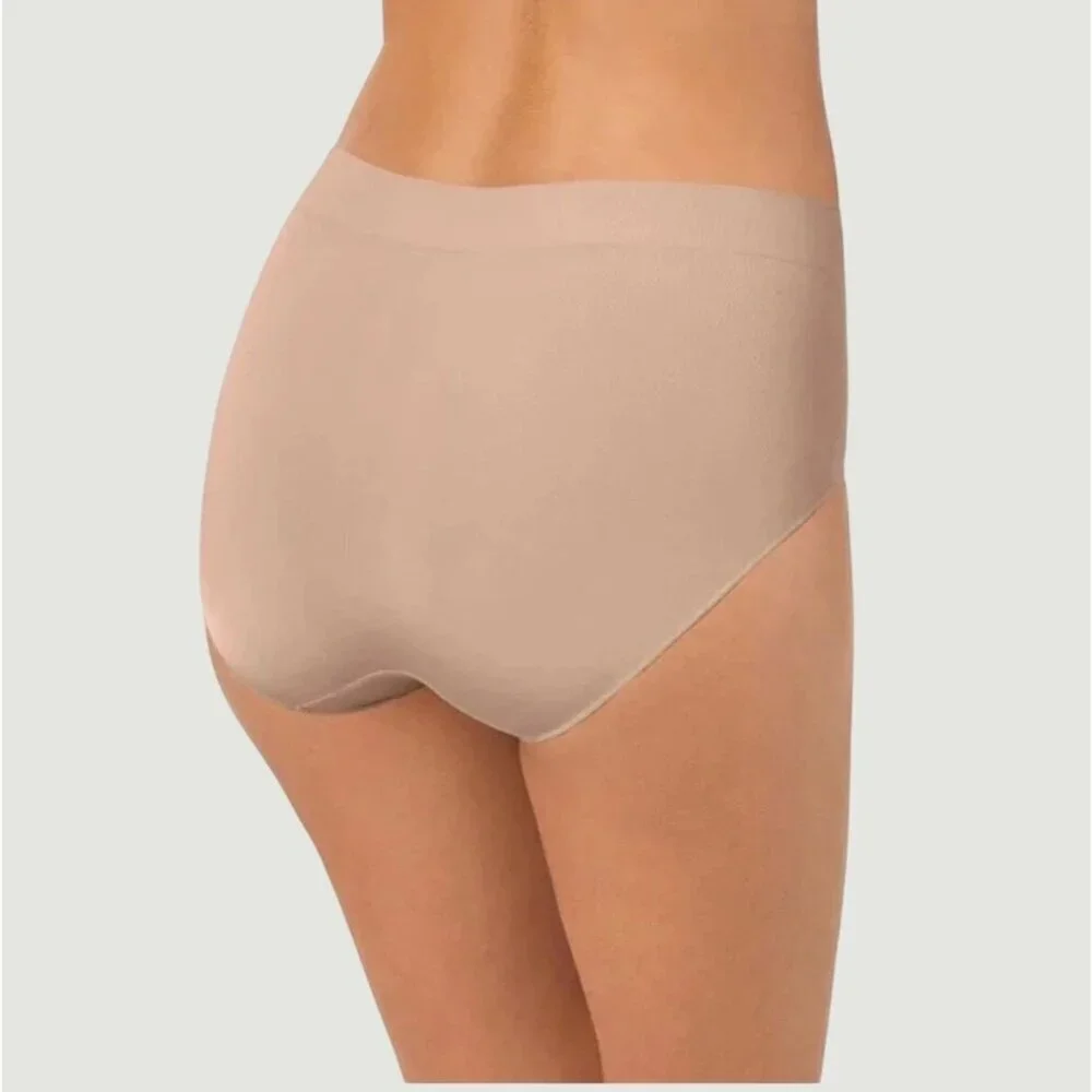Carole Hochman Women's XL Seamless Briefs 5-Pack Silky Soft Beige & Black h1961